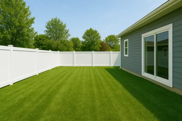 a house featuring a white vinyl fence from Dallas Fence Company in Dallas, TX - dallas fence installation a house featuring a white vinyl fence from Dallas Fence Company in Dallas, TX - dallas fence installation