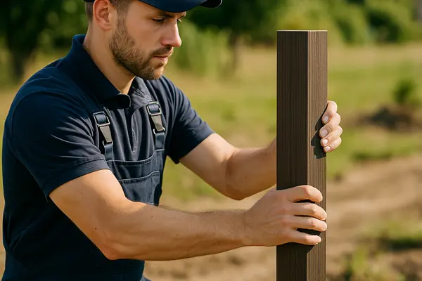 a fence contractor installing a fence post from Dallas Fence Company in Dallas, TX - Dog fence installation a fence contractor installing a fence post from Dallas Fence Company in Dallas, TX - Dog fence installation
