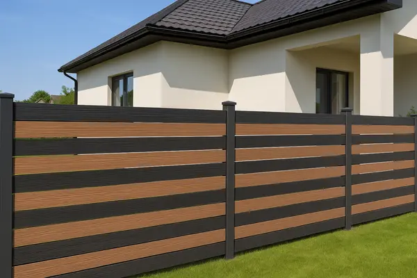 a house featuring a modern style fence around it from Dallas Fence Company in Dallas, TX - metal fence contractors