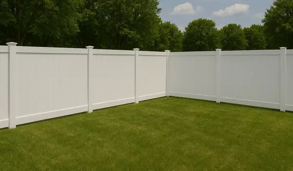 a house backyard showin a white fence from Dallas Fence Company in Plano, TX - Plano TX