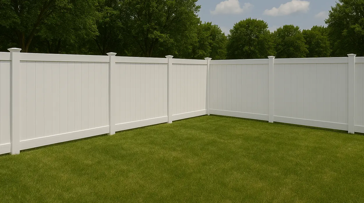 a house backyard showin a white fence from Dallas Fence Company in Dallas, TX - pool fence installation