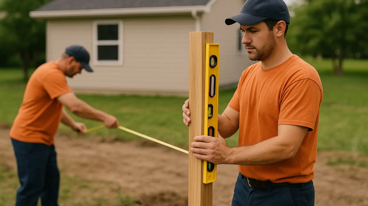 2 male fence contractors building a new fence from Dallas Fence Company in Dallas, TX - wood fence repair