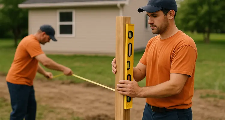 2 male fence contractors building a new fence from Dallas Fence Company in Dallas, TX - wood fence repair