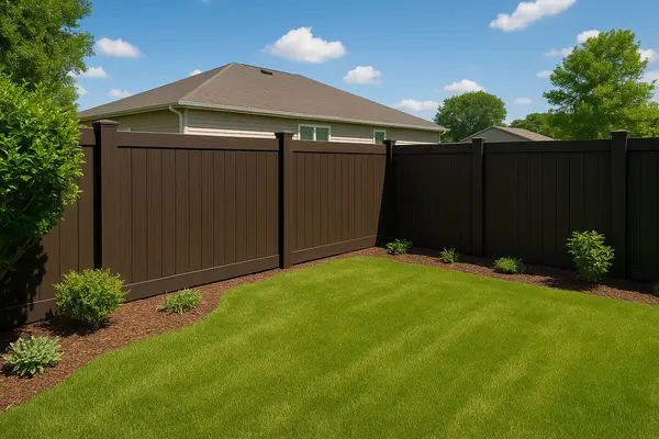 a house backyard with a stained fence from Dallas Fence Company in Dallas, TX - wood fence repair a house backyard with a stained fence from Dallas Fence Company in Dallas, TX - wood fence repair